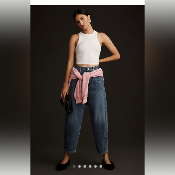 Anthropologie etica Iris Relaxed Taper Jeans Fistral Classic Wash Slouchy - Picture 3 of 16